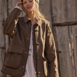 Free People We The Free Heritage Waxed Duffle Coat